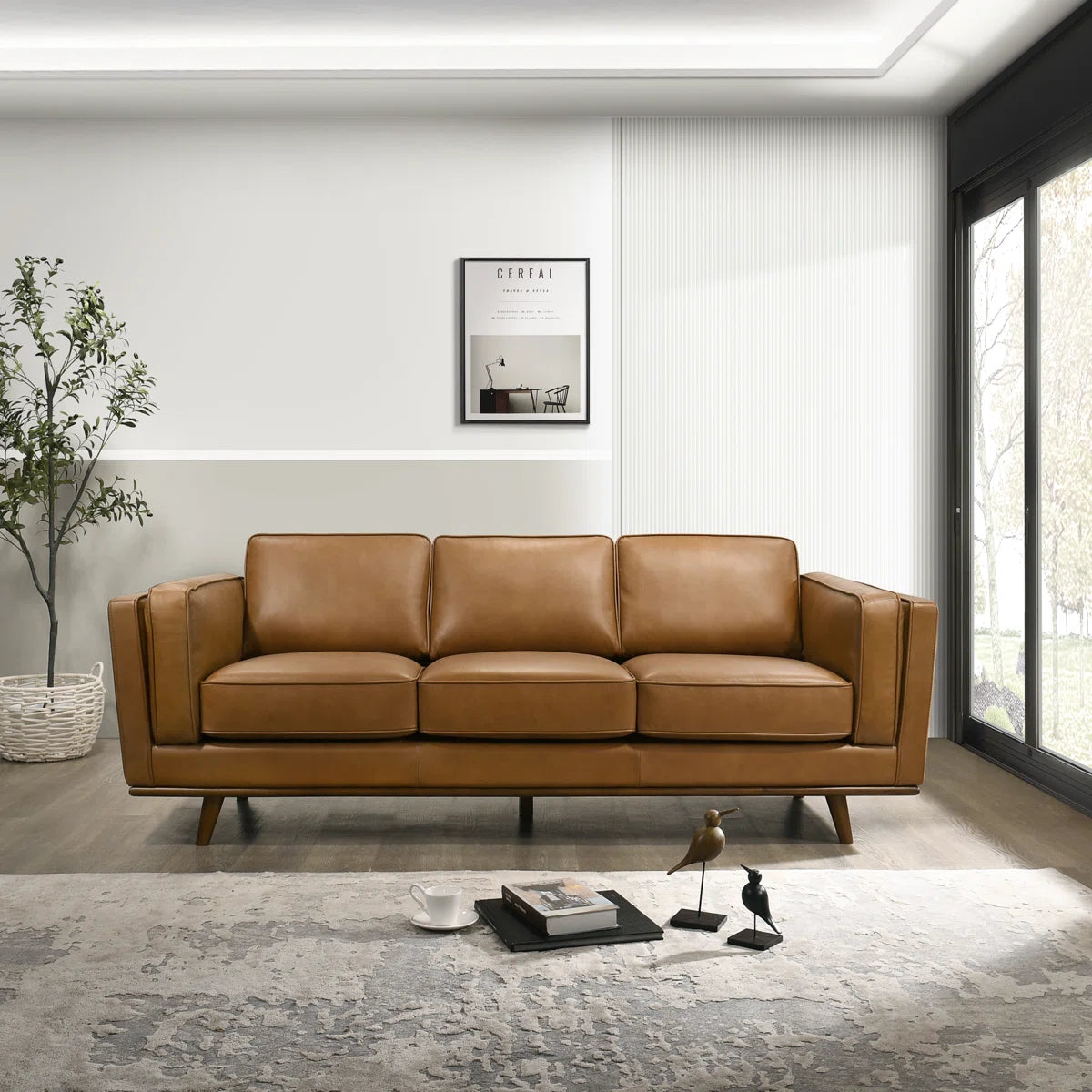 90.4'' Leather Sofa