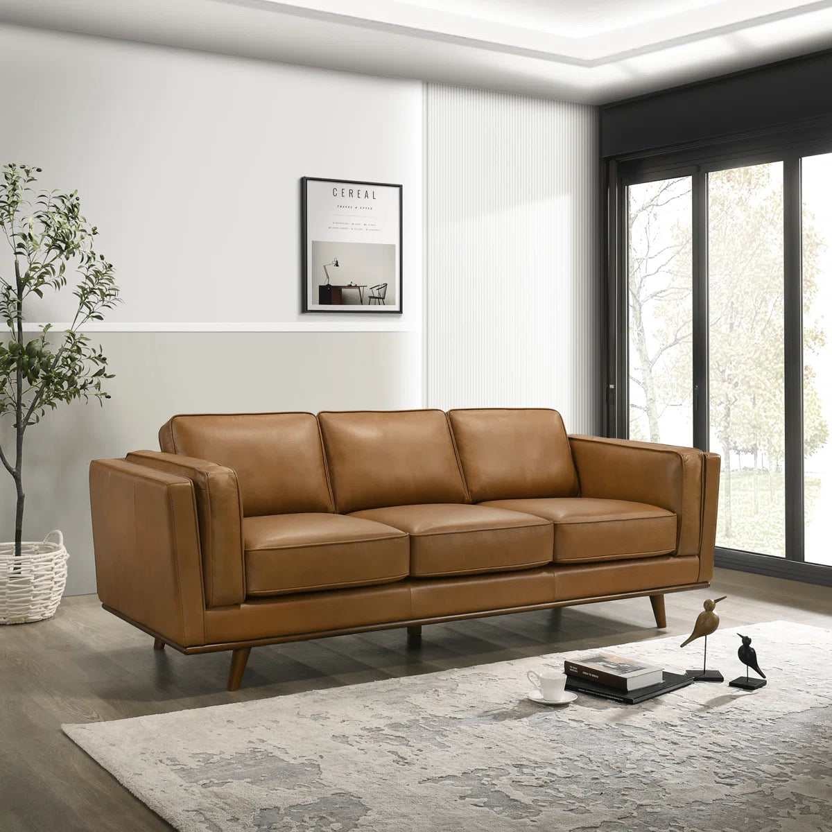 90.4'' Leather Sofa