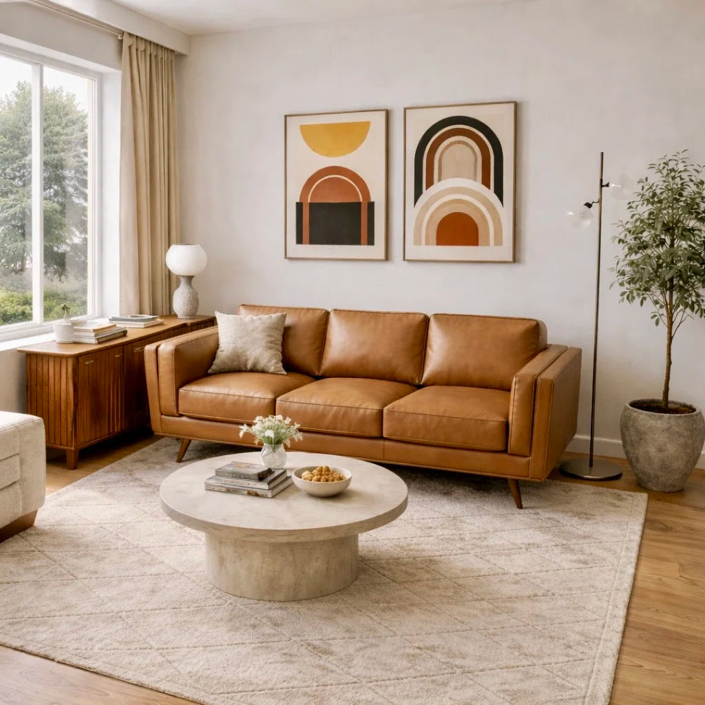 90.4'' Leather Sofa