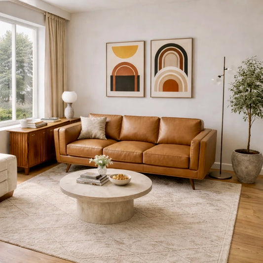 90.4'' Leather Sofa
