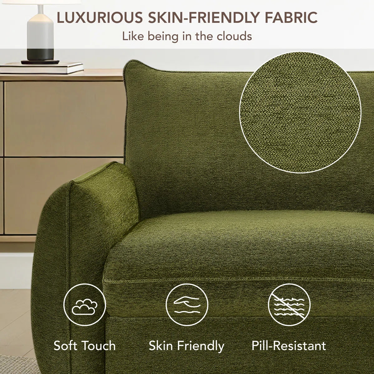 90.5"W 3-Seater Modern Upholstery Sofa