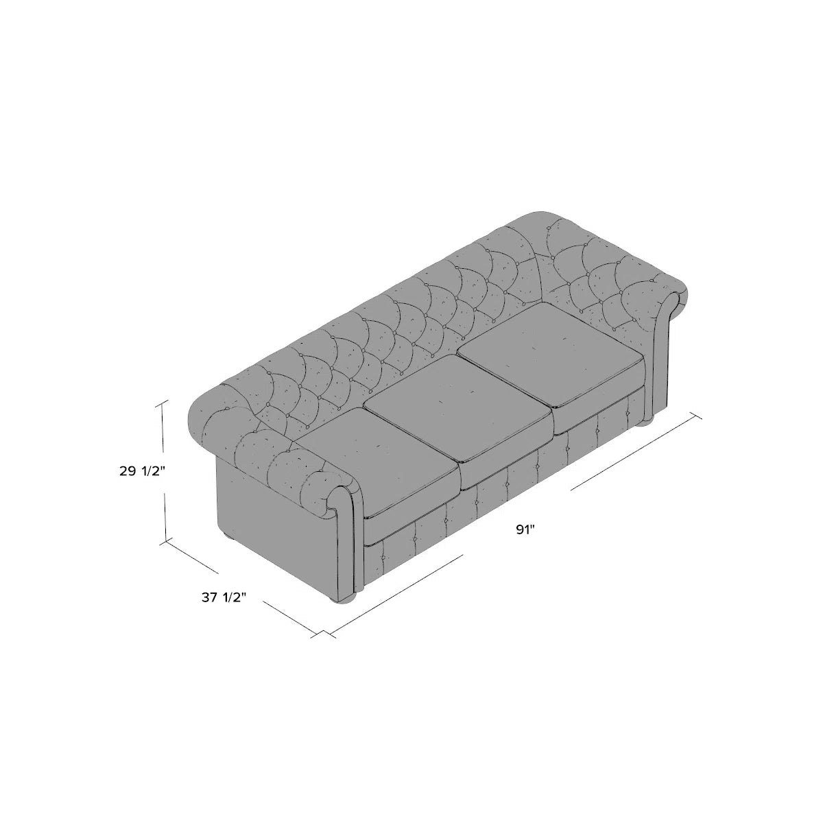 91.25'' Upholstered Sofa