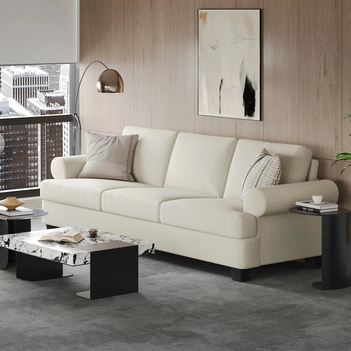 91'' Lawson Sofa with Deep Seats, 3 Seater Upholstered Couch for Living Room