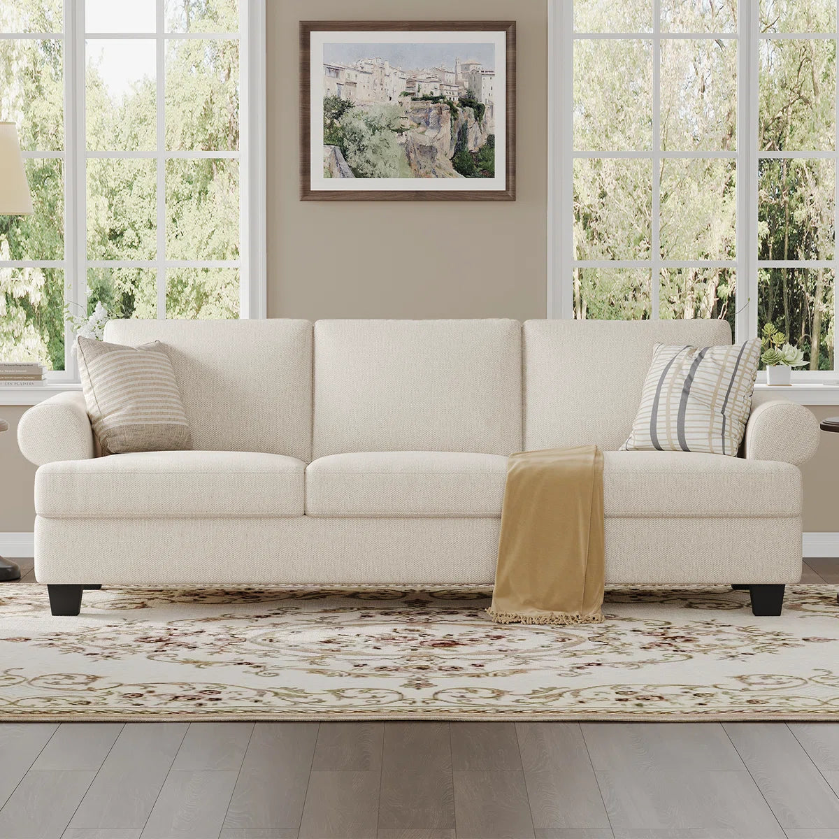 91'' Lawson Sofa with Deep Seats, 3 Seater Upholstered Couch for Living Room