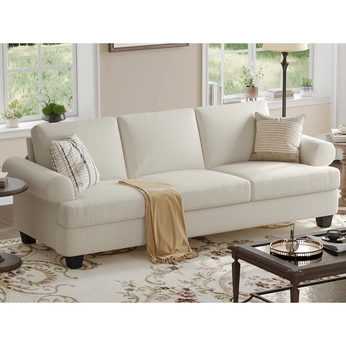 91'' Lawson Sofa with Deep Seats, 3 Seater Upholstered Couch for Living Room