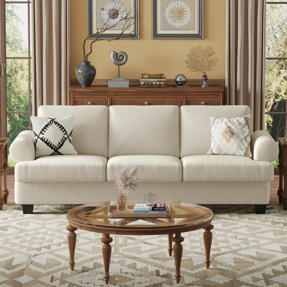91'' Lawson Sofa with Deep Seats, 3 Seater Upholstered Couch for Living Room
