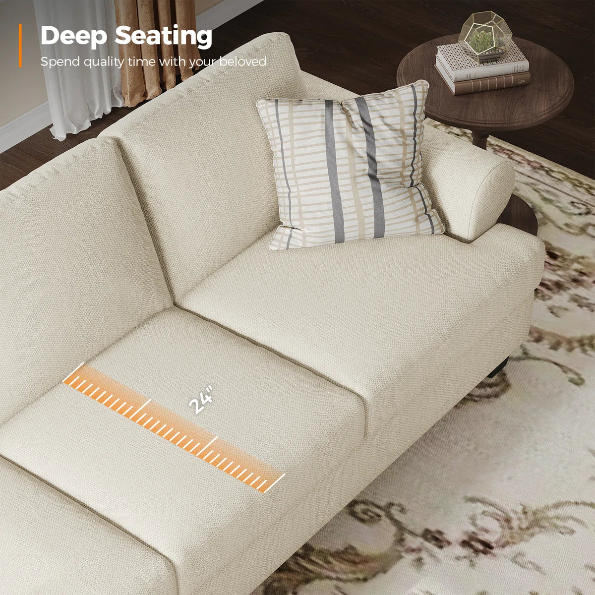 91'' Lawson Sofa with Deep Seats, 3 Seater Upholstered Couch for Living Room