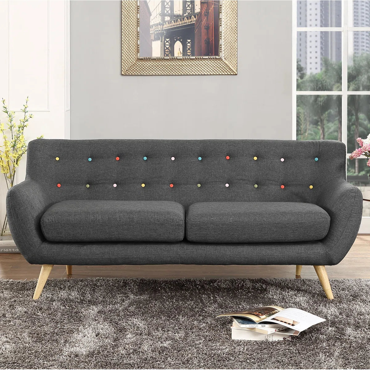 Button-tufted Modern Sofa