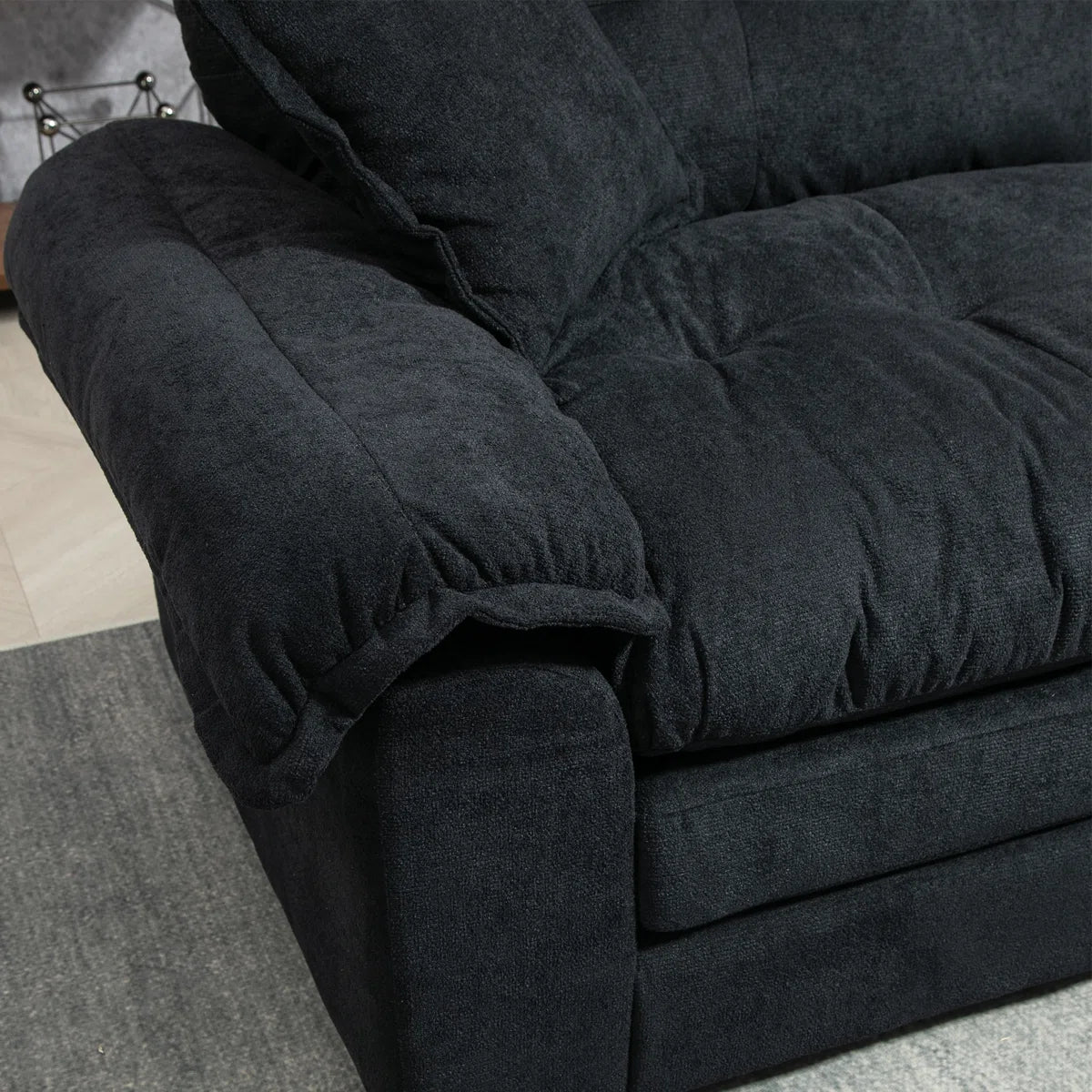 84" Chenille Upholstered Pillow-Top Arm Loveseat Sofa with Memory Foam Cushions and Pocketed Coil Springs