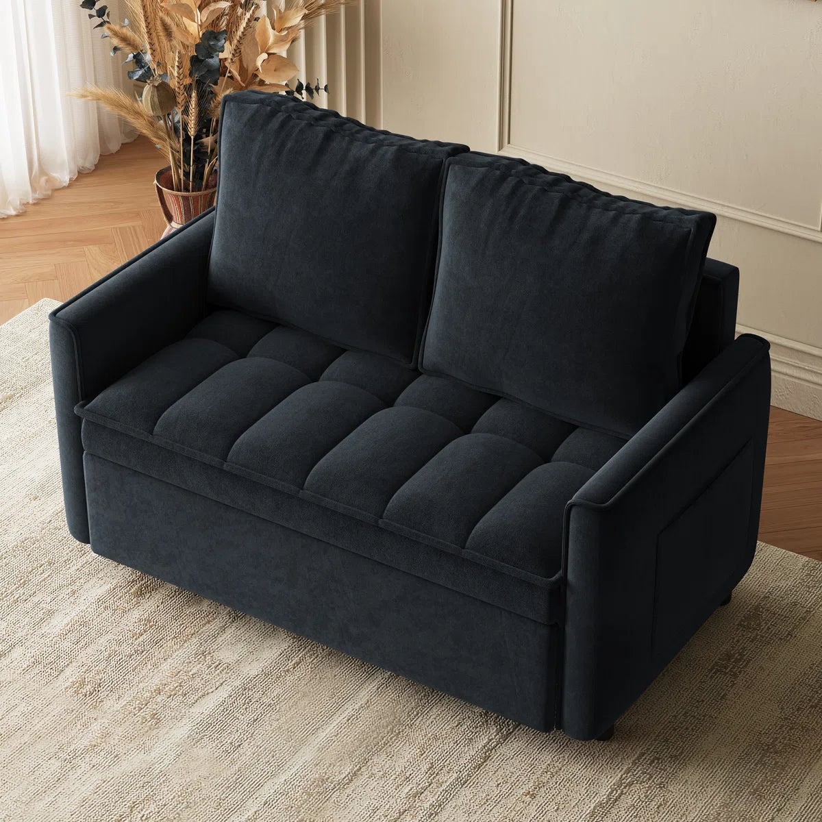 Convertible Sleeper Sofa Bed Tufted Loveseat Small Room Couch