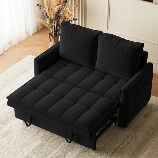 Convertible Sleeper Sofa Bed Tufted Loveseat Small Room Couch
