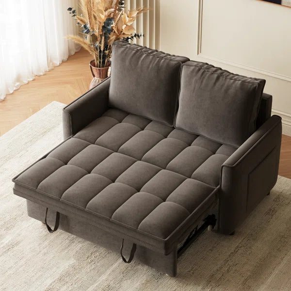 Convertible Sleeper Sofa Bed Tufted Loveseat Small Room Couch