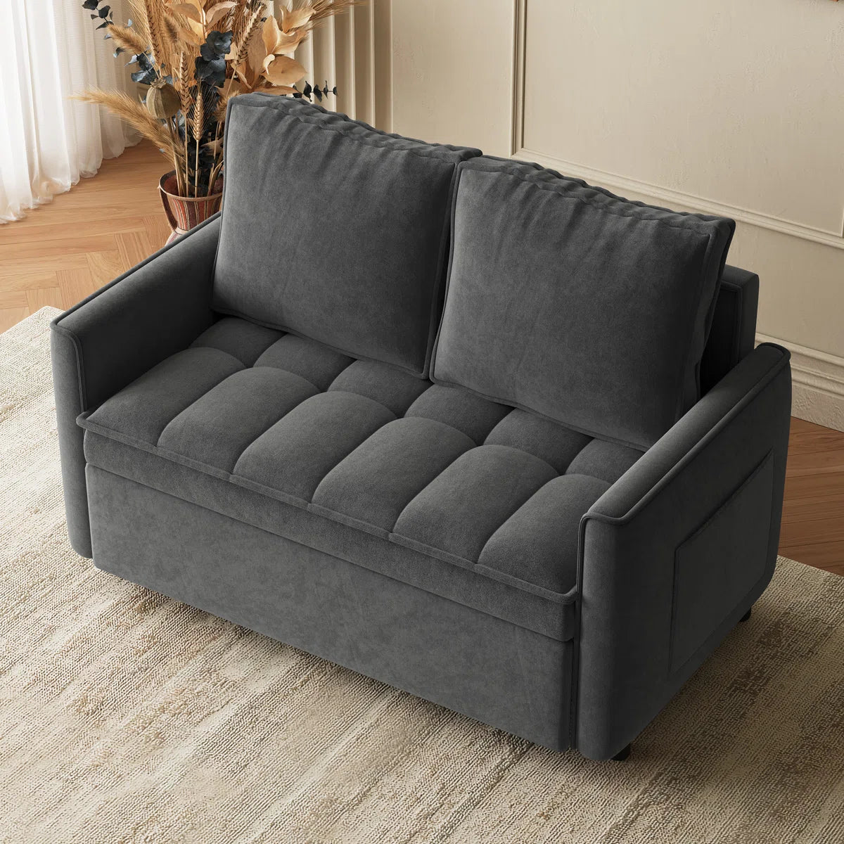 Convertible Sleeper Sofa Bed Tufted Loveseat Small Room Couch
