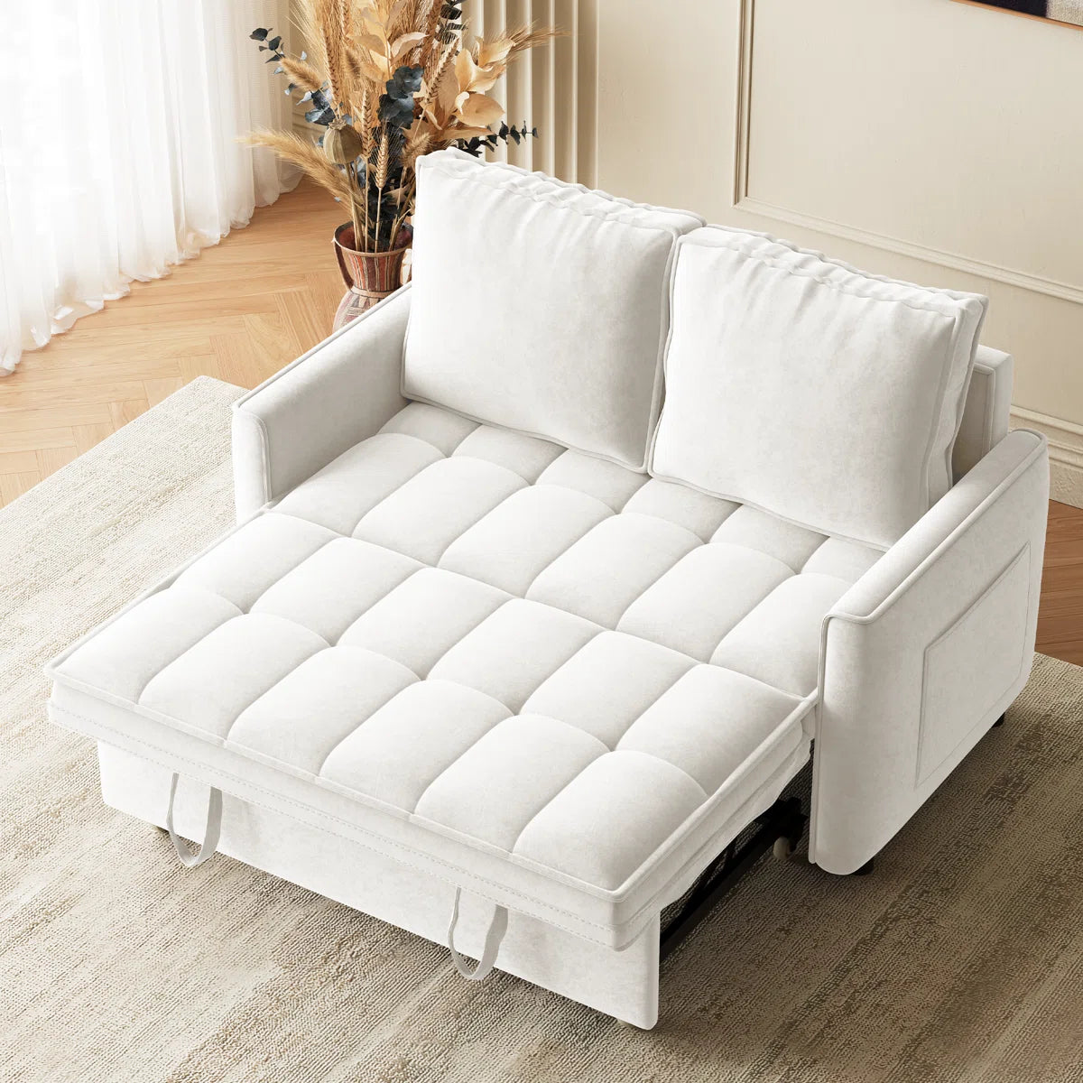 Convertible Sleeper Sofa Bed Tufted Loveseat Small Room Couch