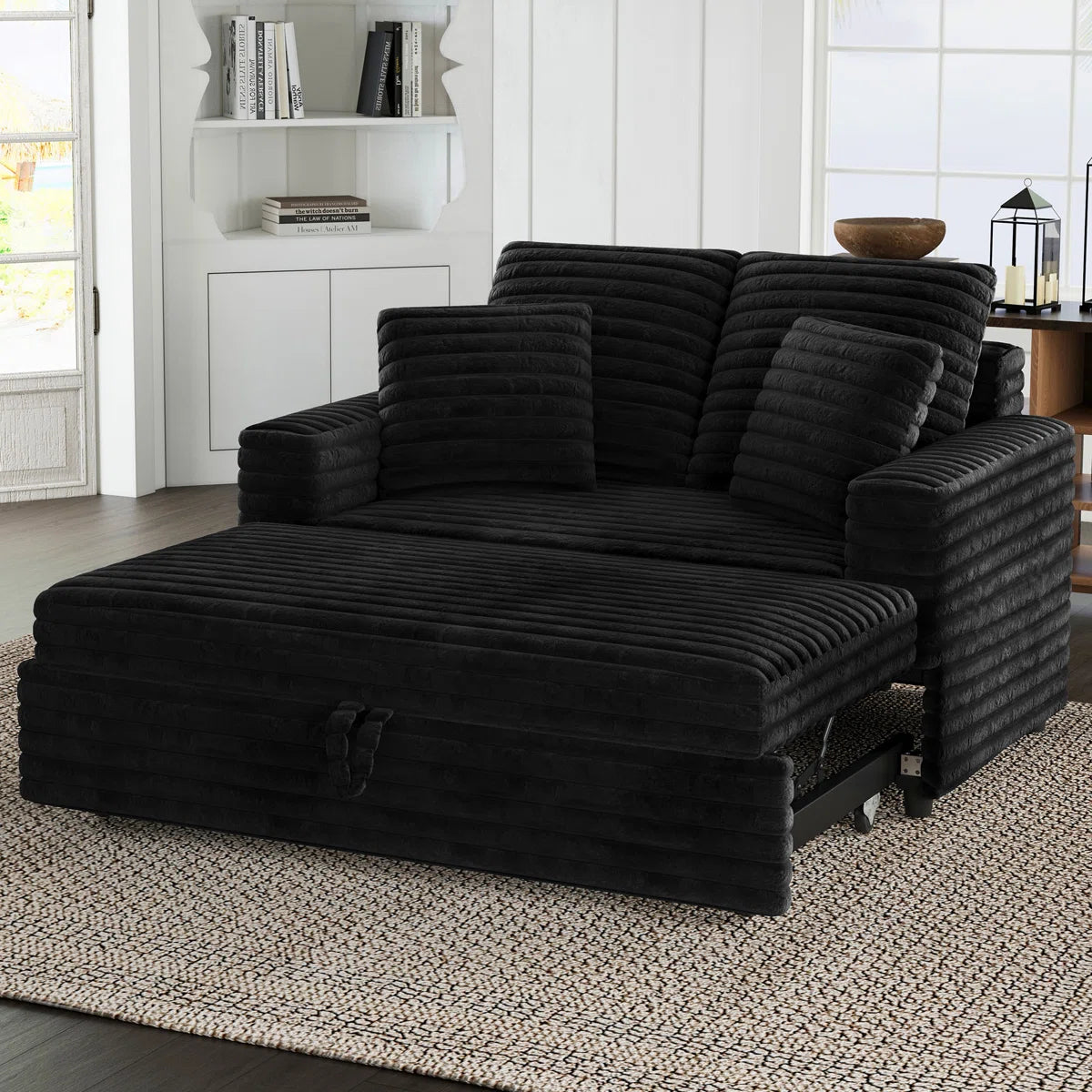 Double Seat Sofa Bed with Removable Cushion