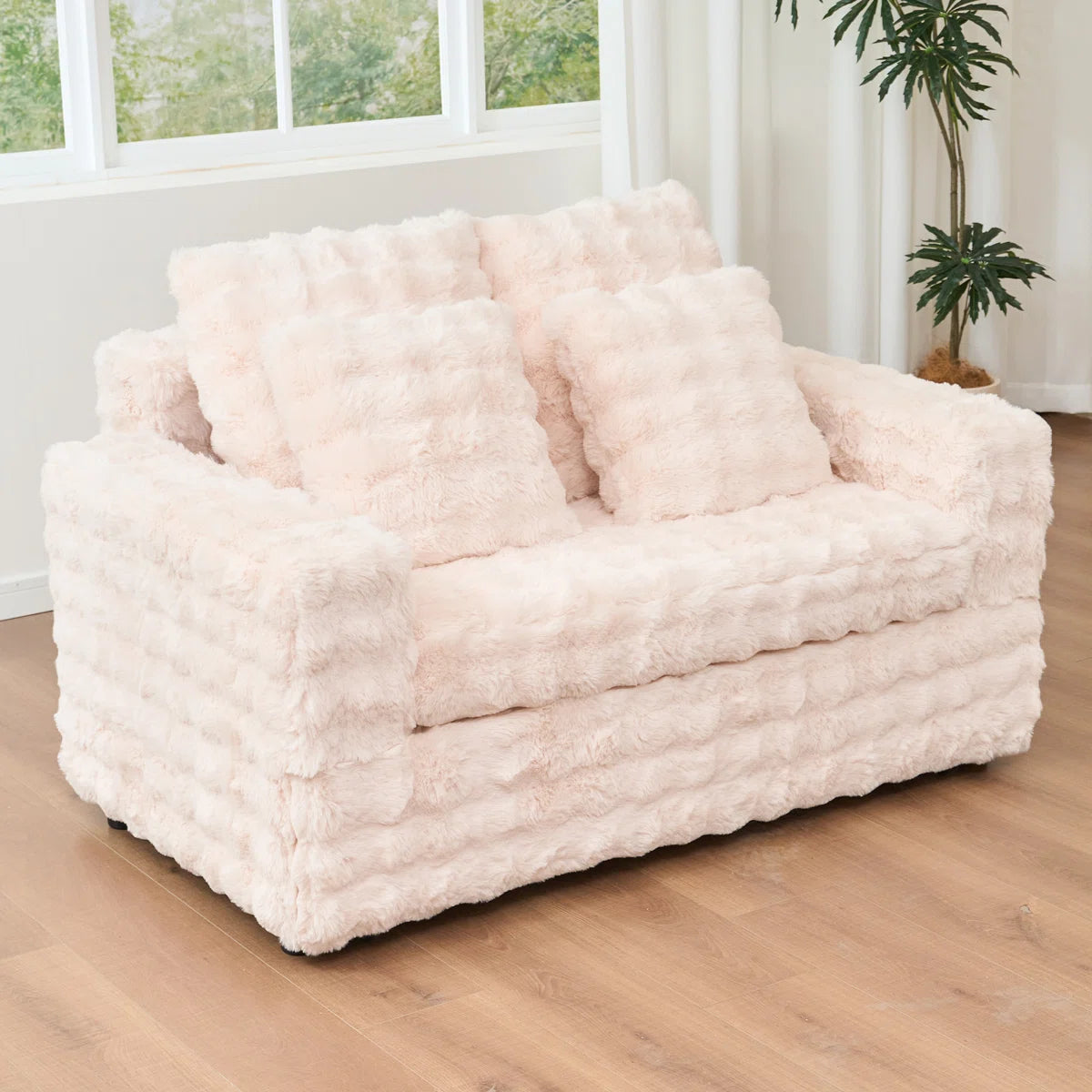Double Seat Sofa Bed with Removable Cushion