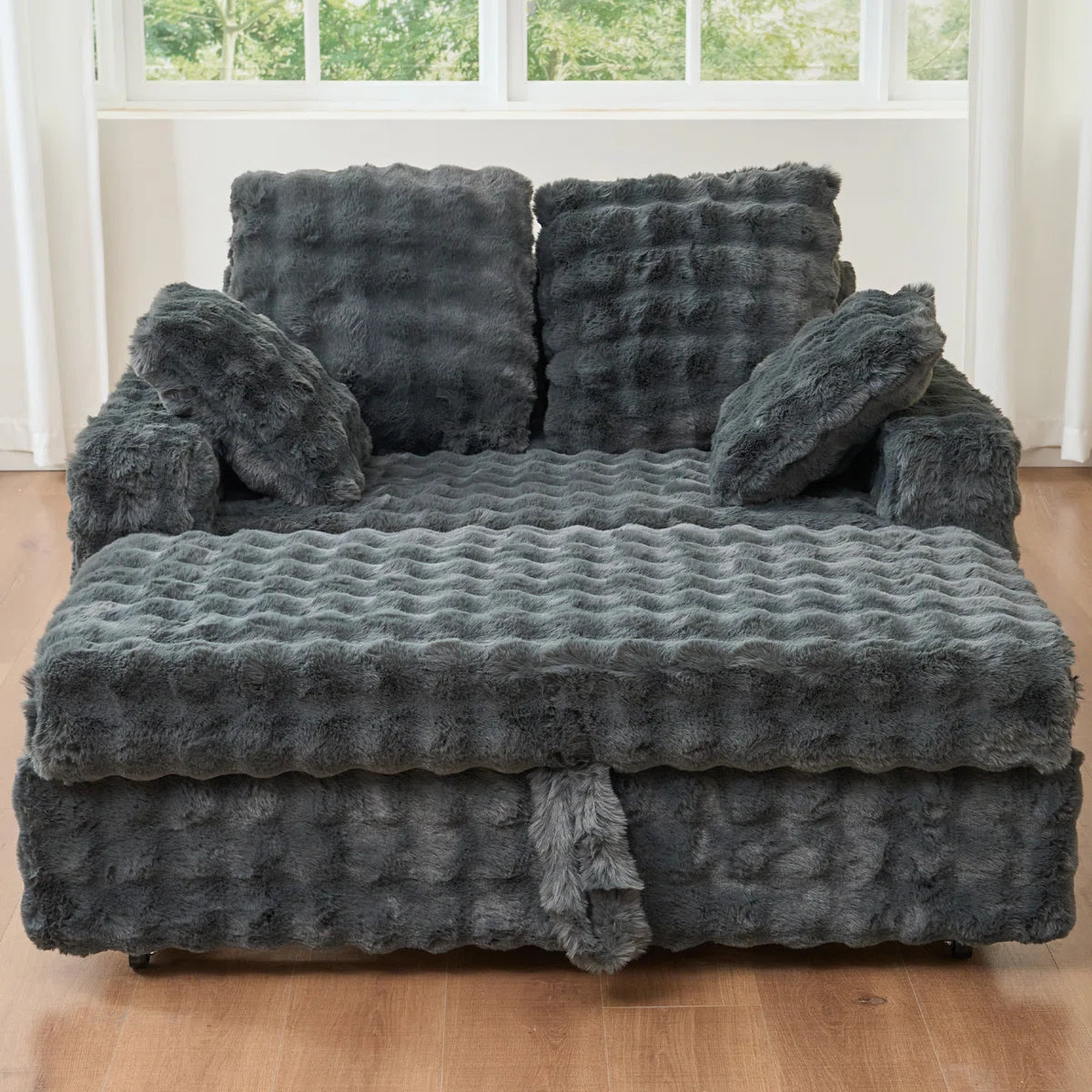 Double Seat Sofa Bed with Removable Cushion