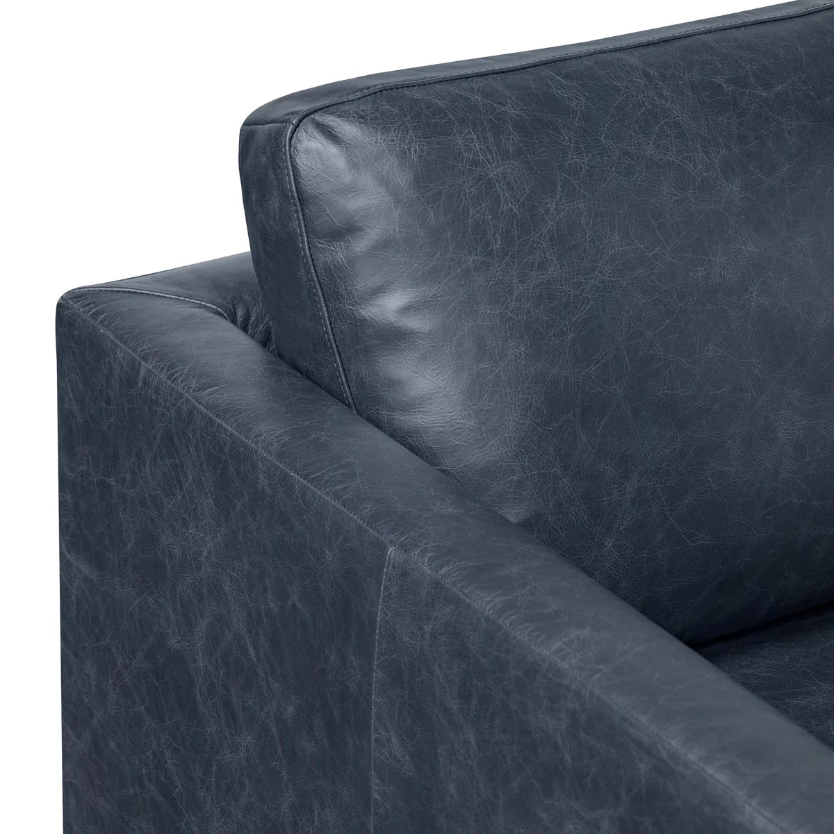 Full-Grain Genuine Italian Leather Square Arm Sofa