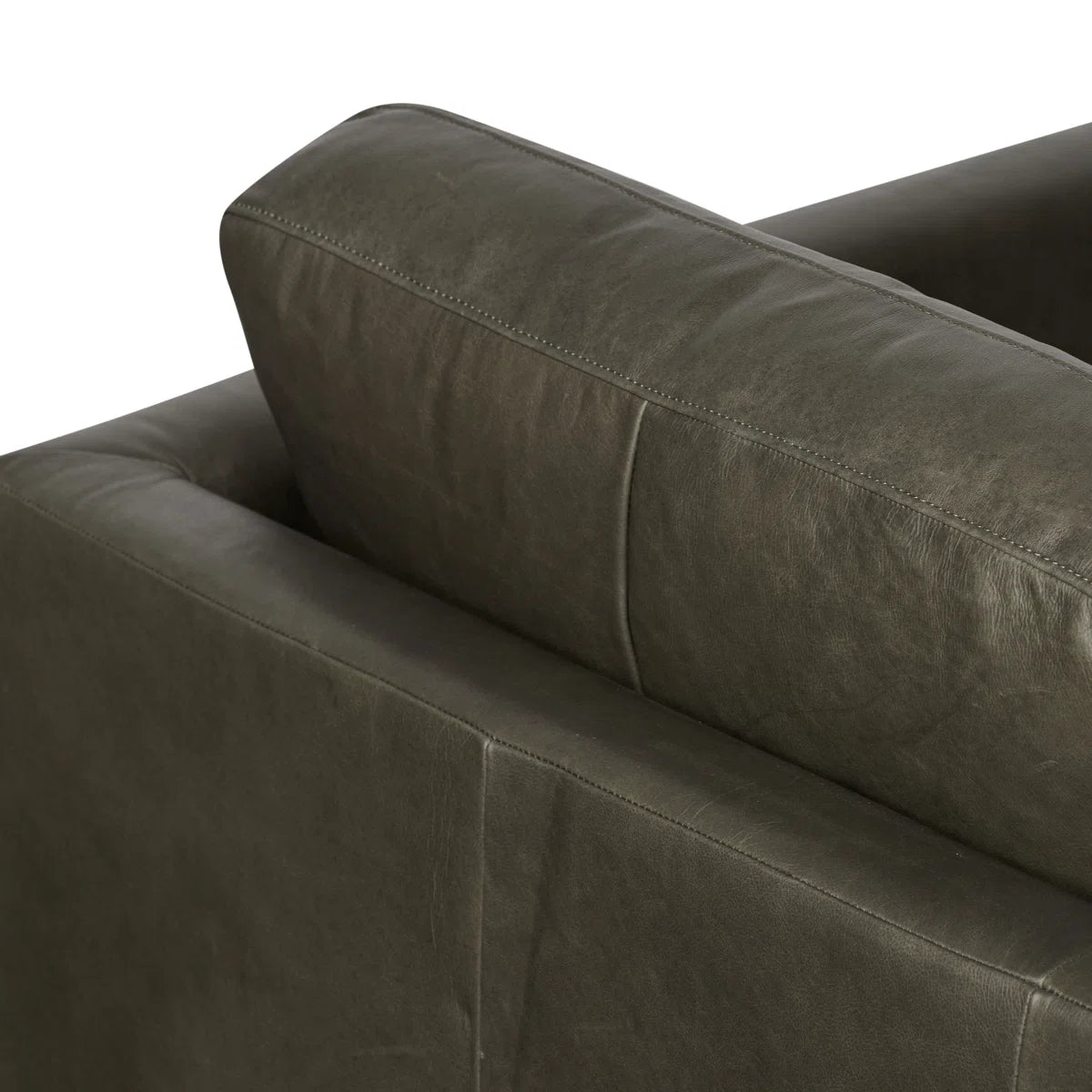 Full-Grain Genuine Italian Leather Square Arm Sofa