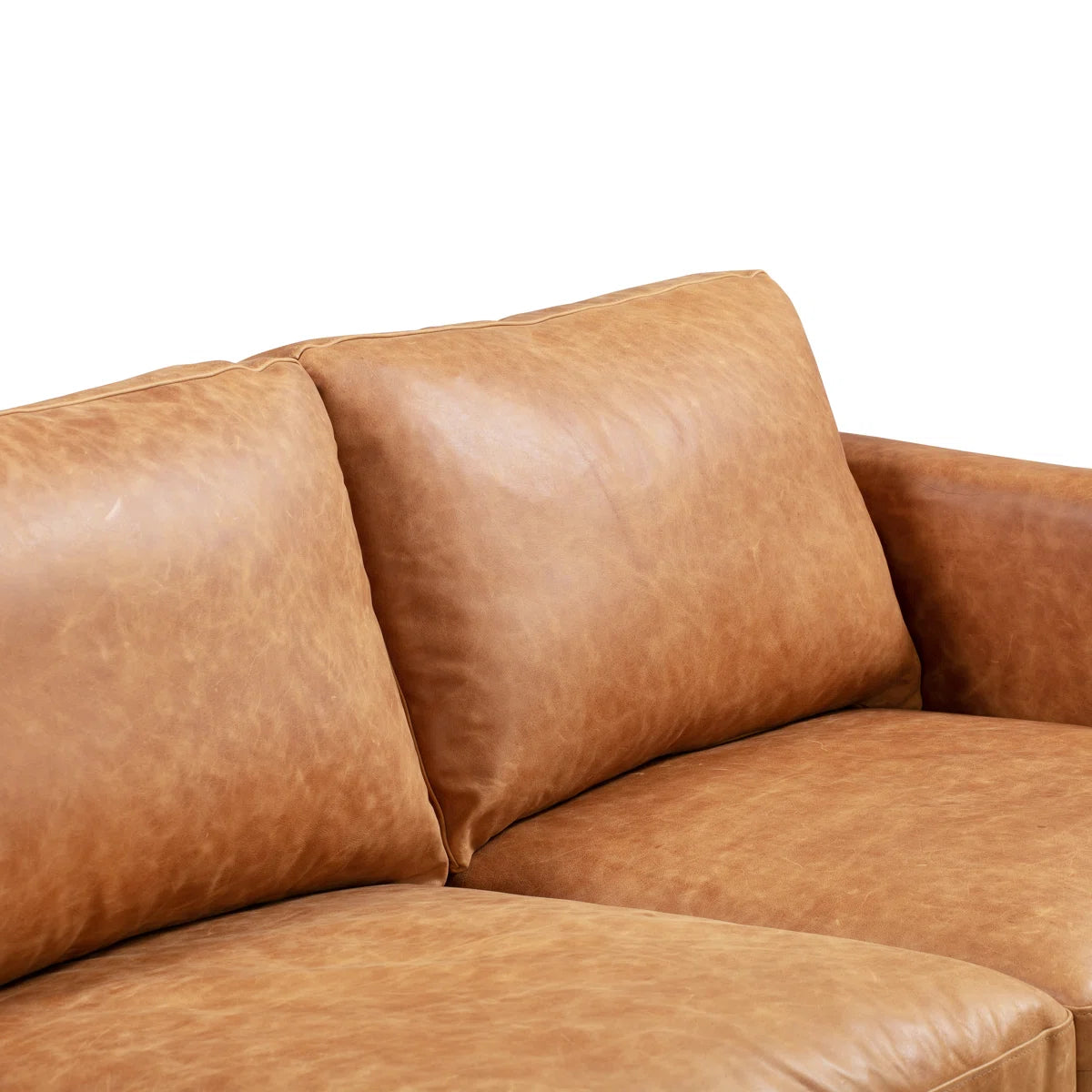 Full-Grain Genuine Italian Leather Square Arm Sofa