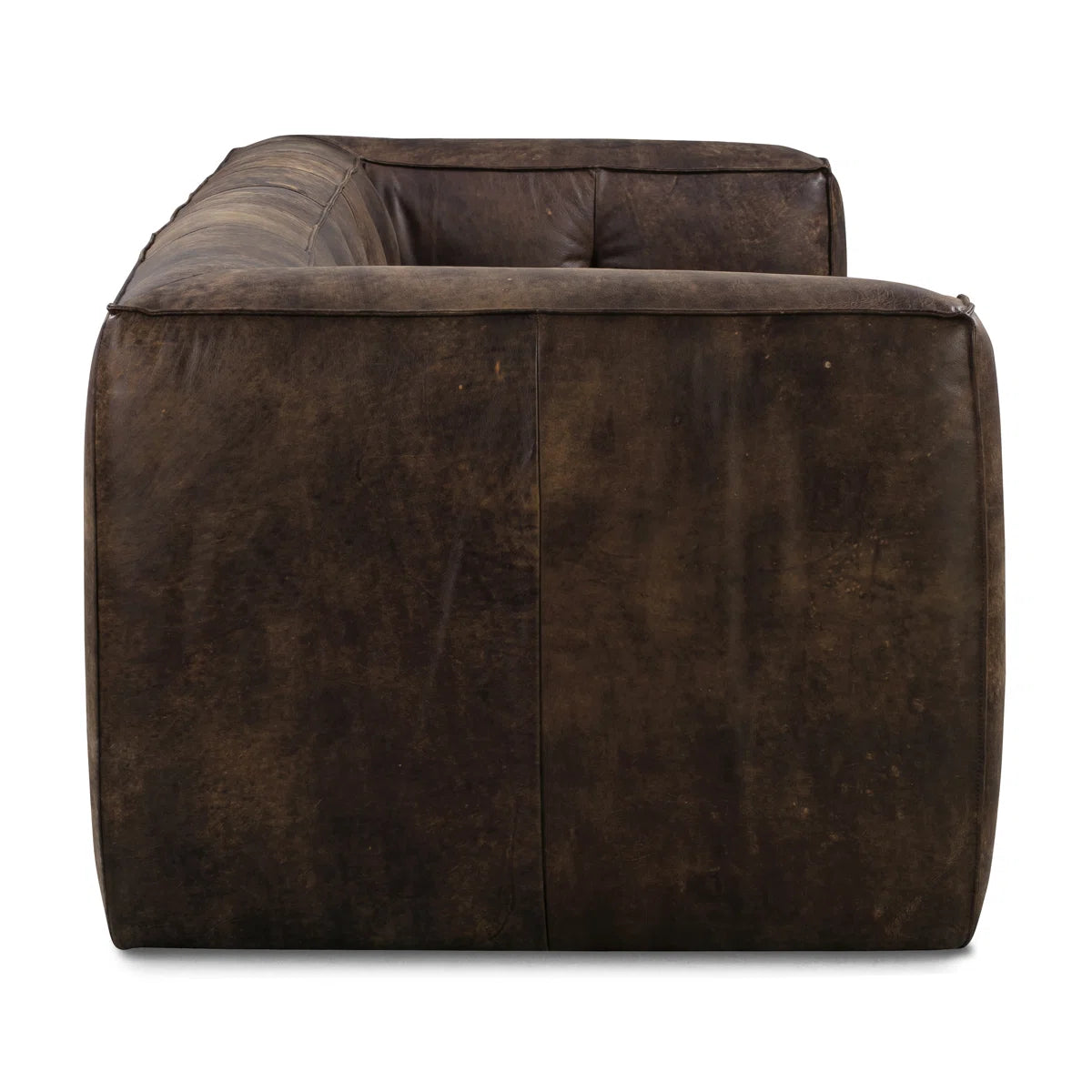 Full-Grain Genuine Italian Leather Square Arm Sofa