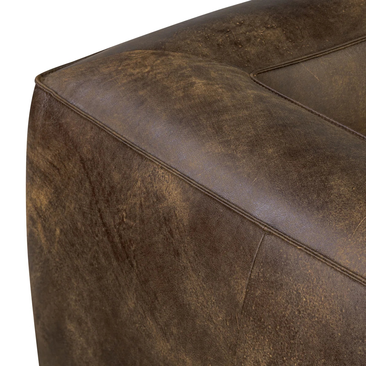 Full-Grain Genuine Italian Leather Square Arm Sofa