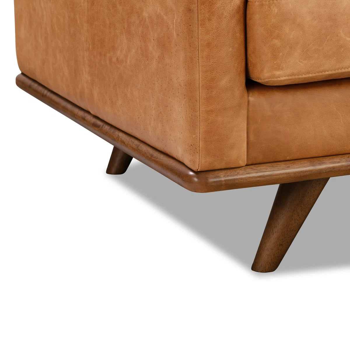 Full-Grain Genuine Italian Leather Square Arm Sofa