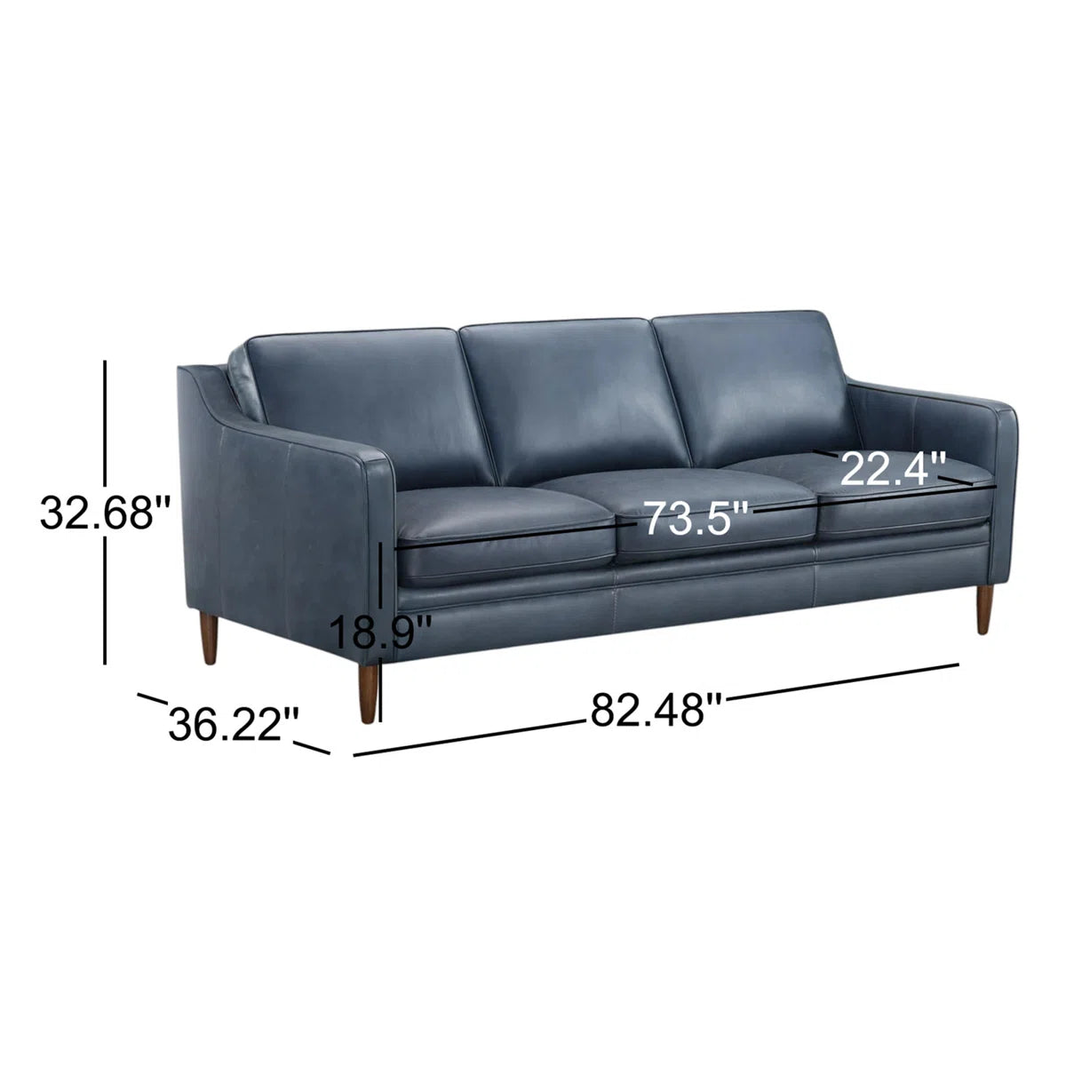 Genuine Leather Square Arm Sofa