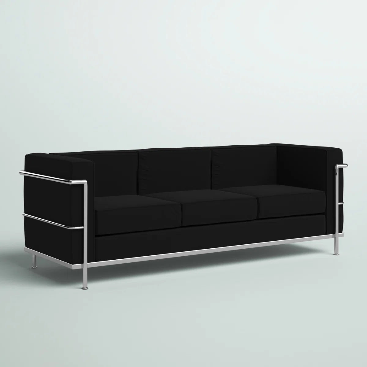 LeatherSoft Sofa with Double Bar Encasing Frame