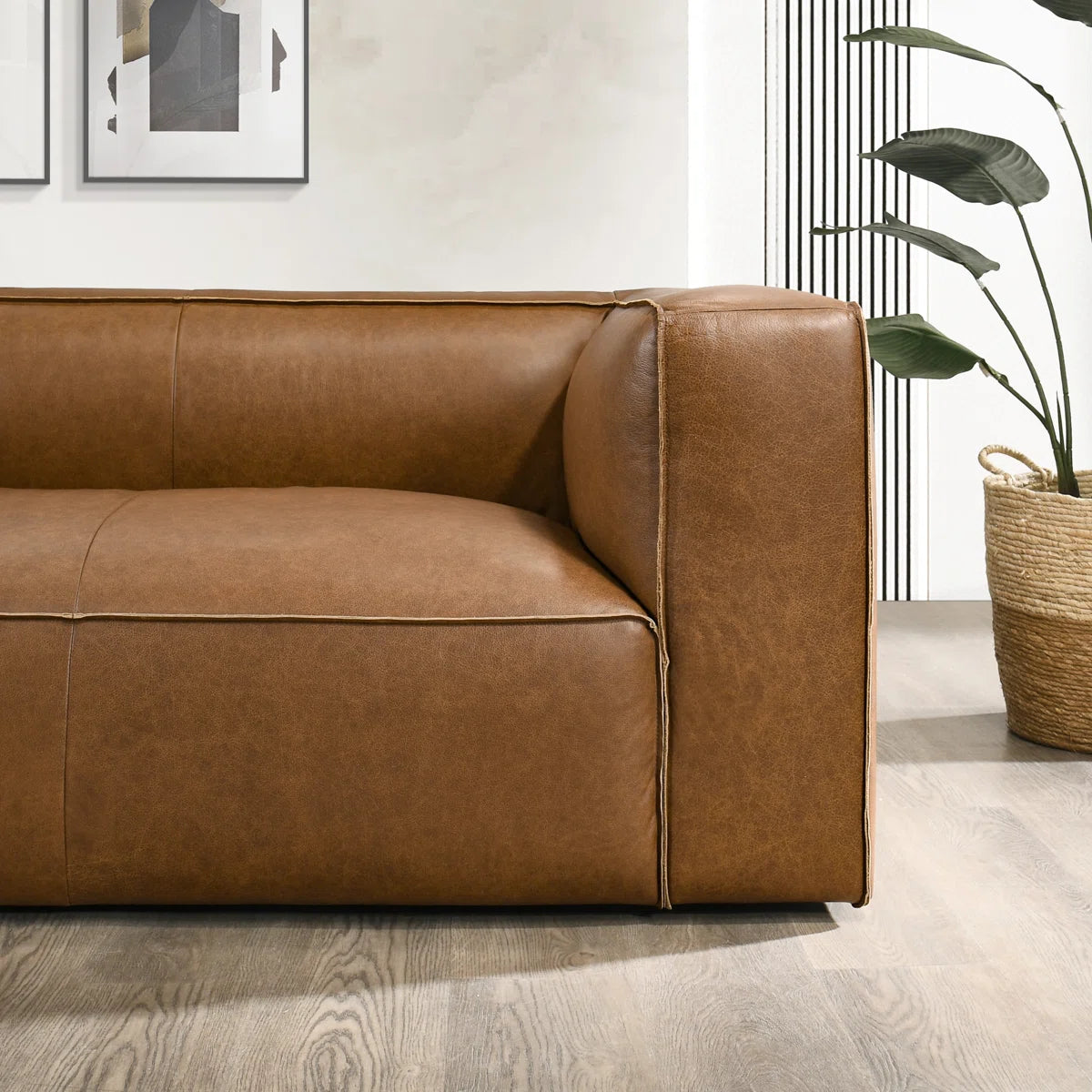 Modern Luxury Genuine Leatherette Comfy Sofa Couch