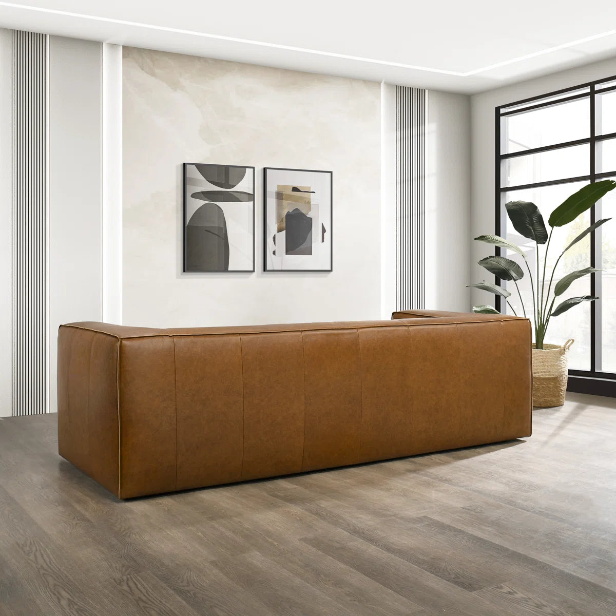 Modern Luxury Genuine Leatherette Comfy Sofa Couch