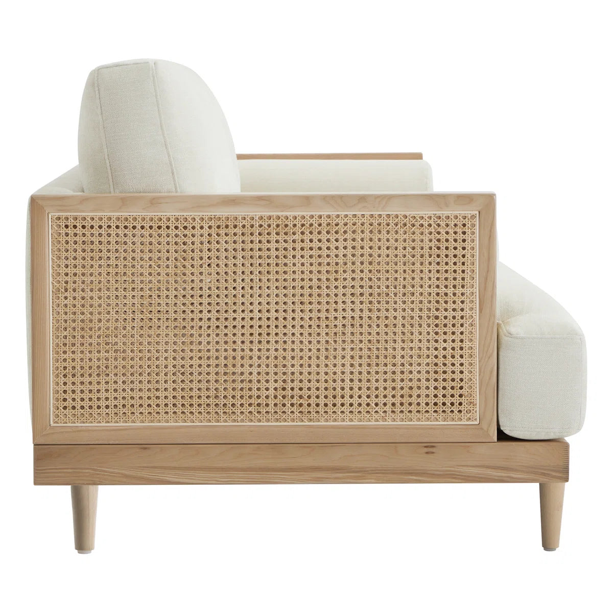 Natural Cane Upholstered Sofa