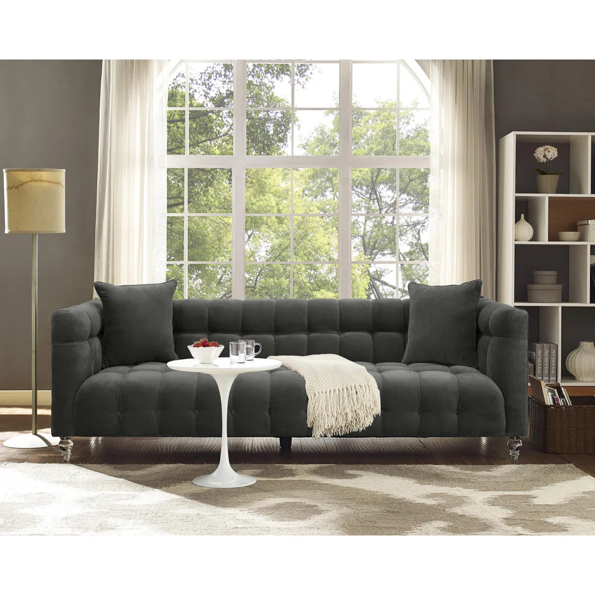 Navy Velvet Sofa