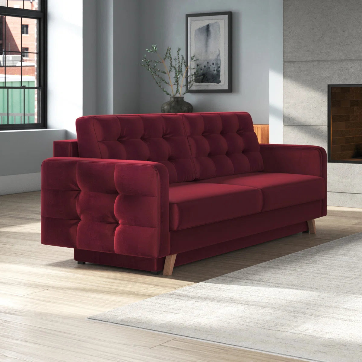 Sofa 90" Upholstered Sleeper Sofa