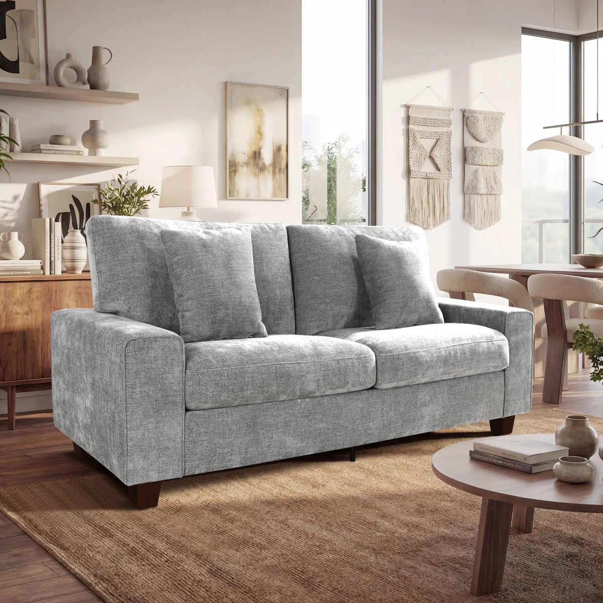 Sofa Square Arms Sofa Modern Style Loveseat