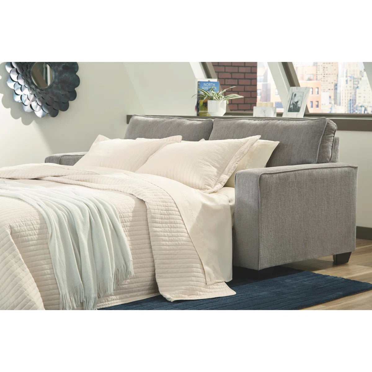85" Square Arm Sofa Bed