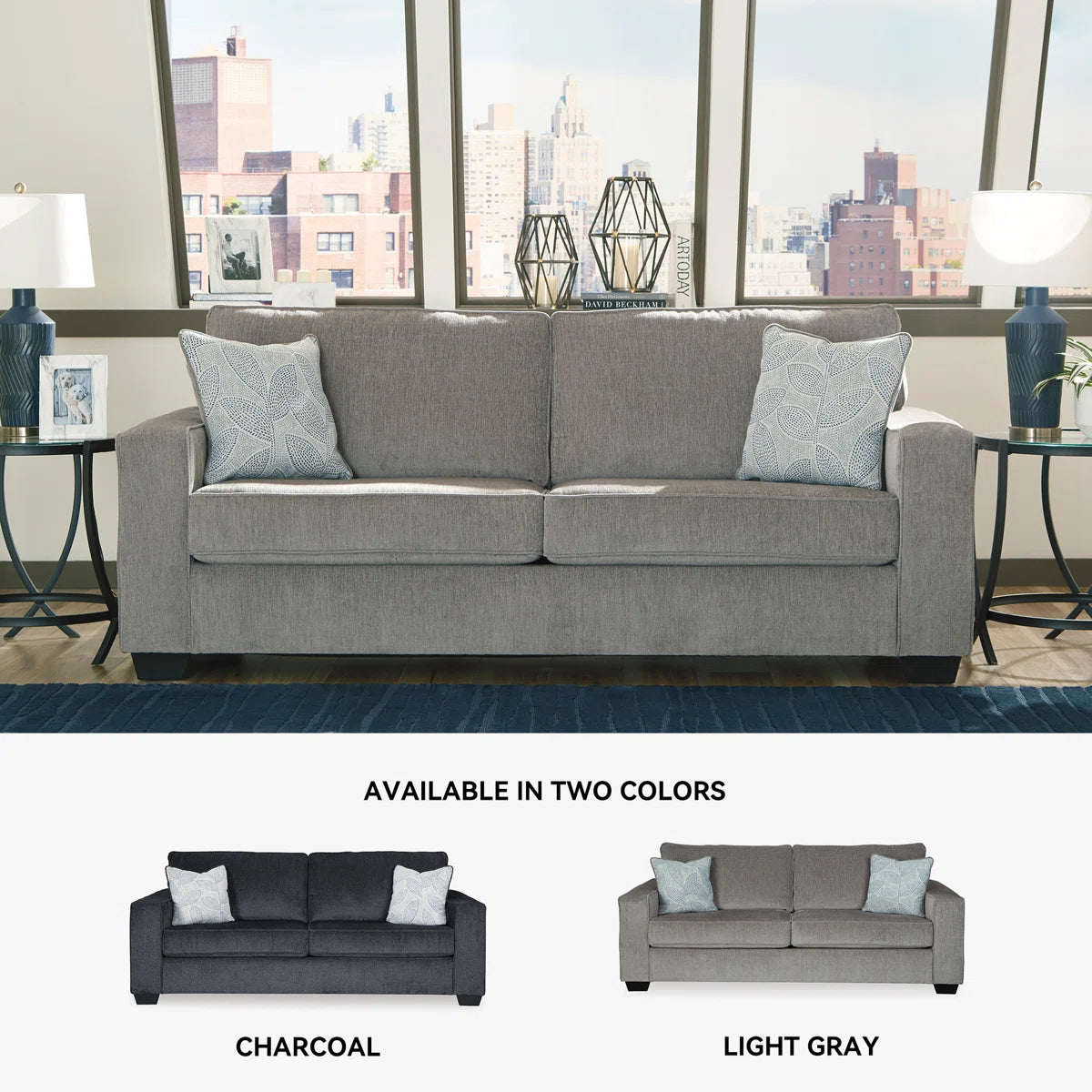 85" Square Arm Sofa Bed