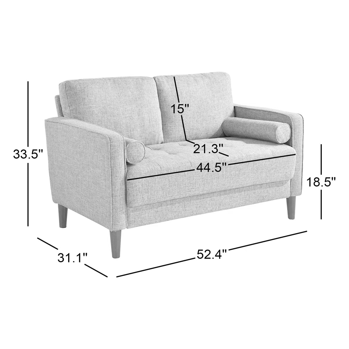 Square Arm Tufted Loveseat