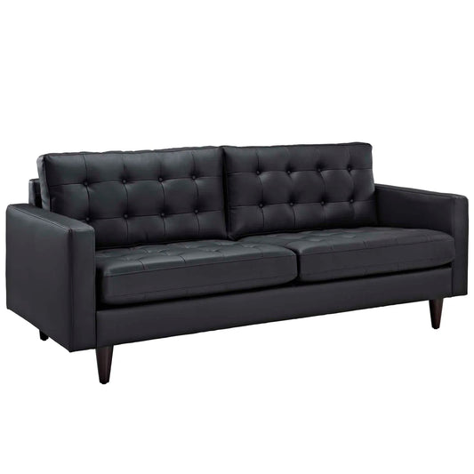 Tufted Bonded Leatherette Sofa