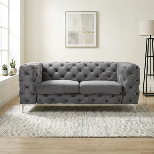 Tufted Velvet Chesterfield Loveseat