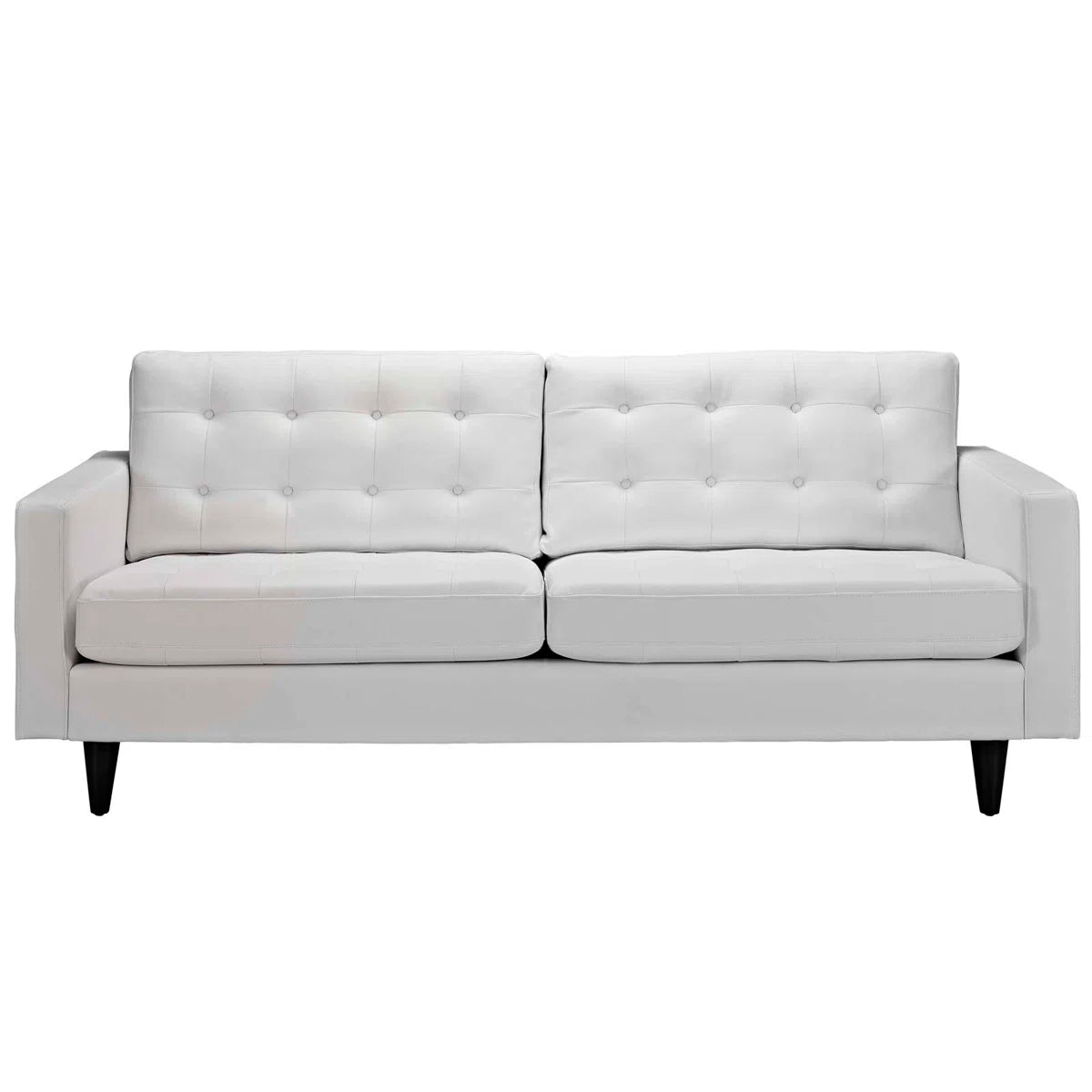 Tufted Bonded Leatherette Sofa