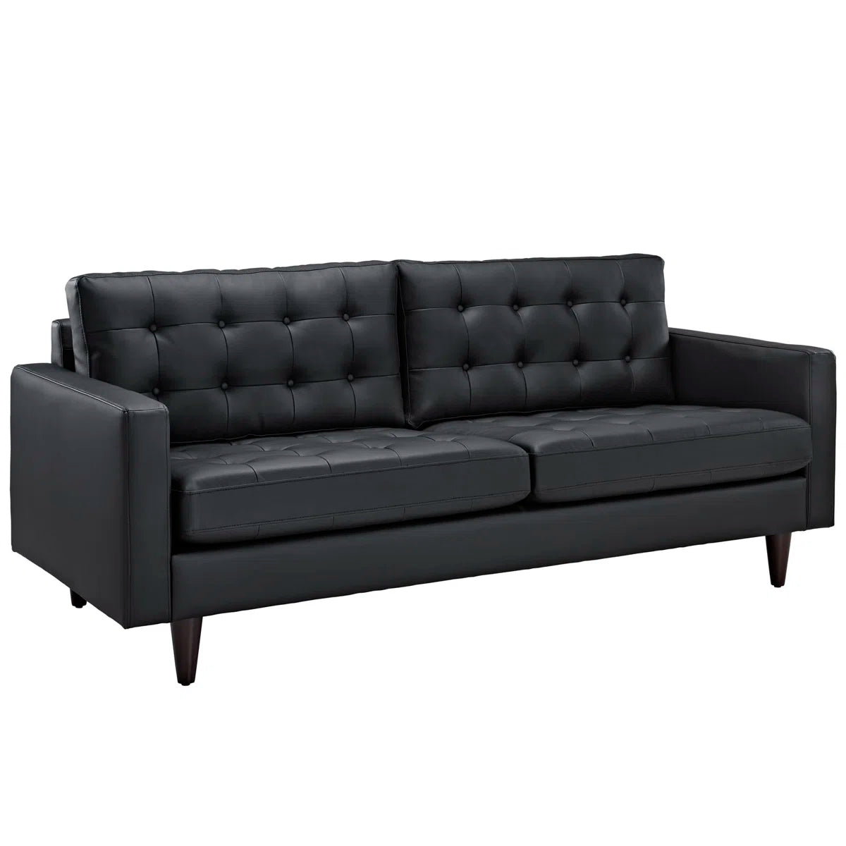 Tufted Bonded Leatherette Sofa
