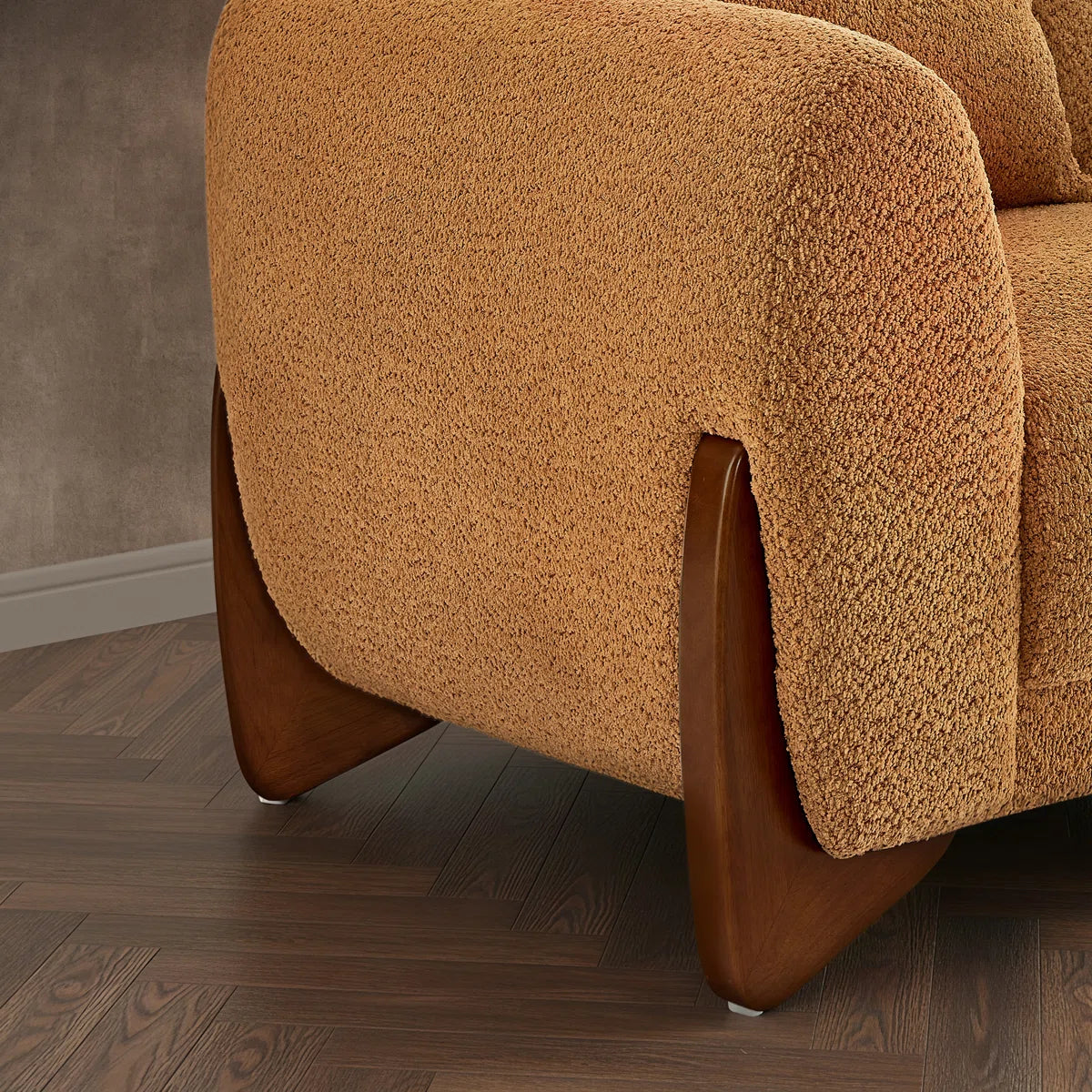 Upholstered Cloud Sofa With Wood Legs