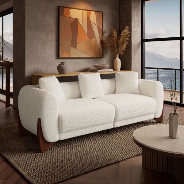Upholstered Cloud Sofa With Wood Legs