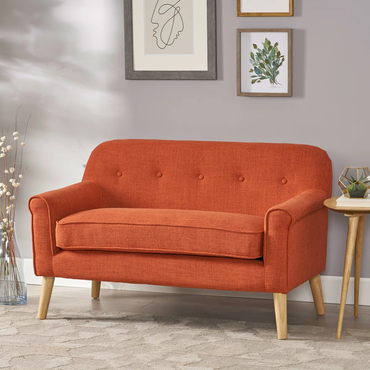 Upholstered Loveseat:- Perfect For Couple Use in Living Room