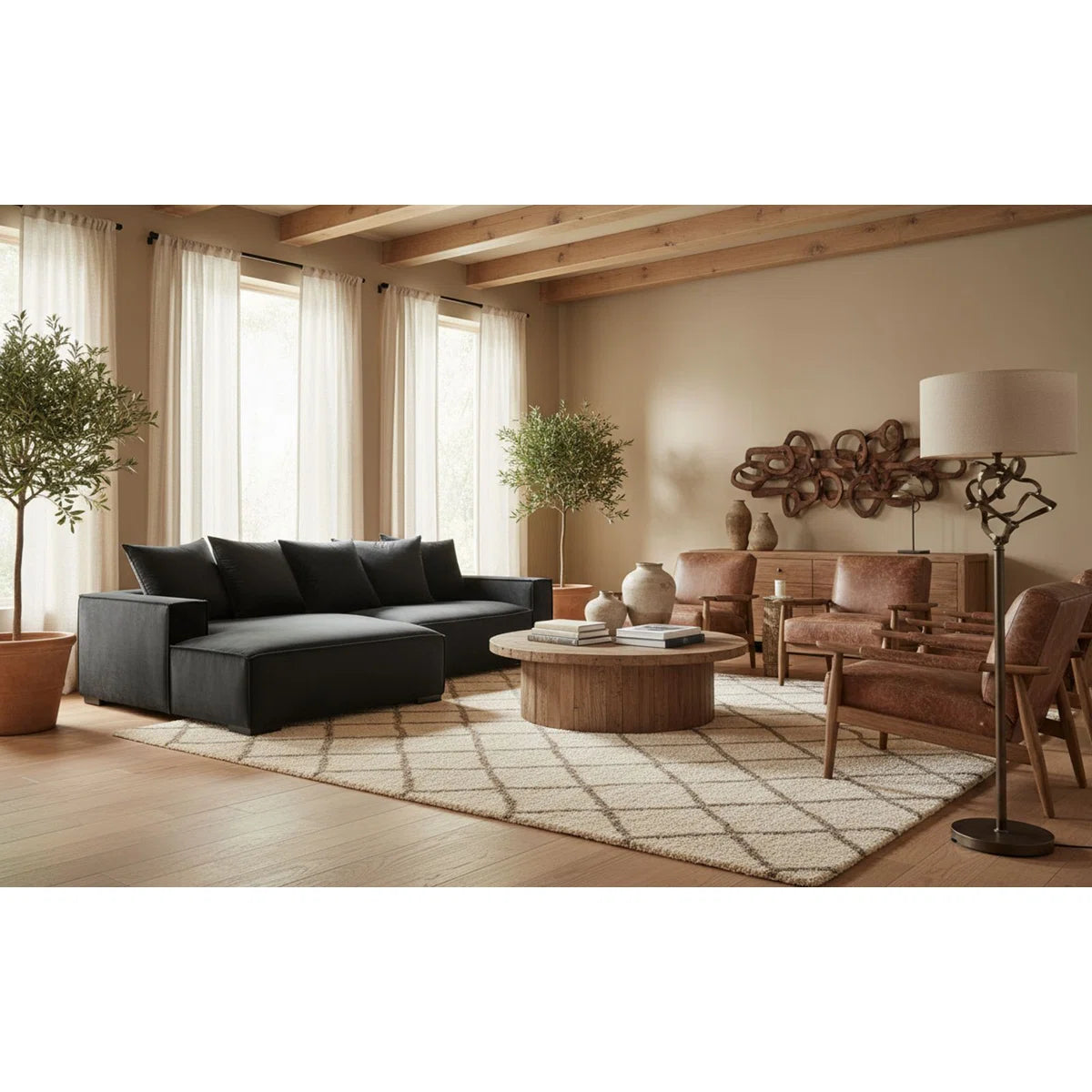 Upholstered L-Shaped Sectional Left Hand Facing