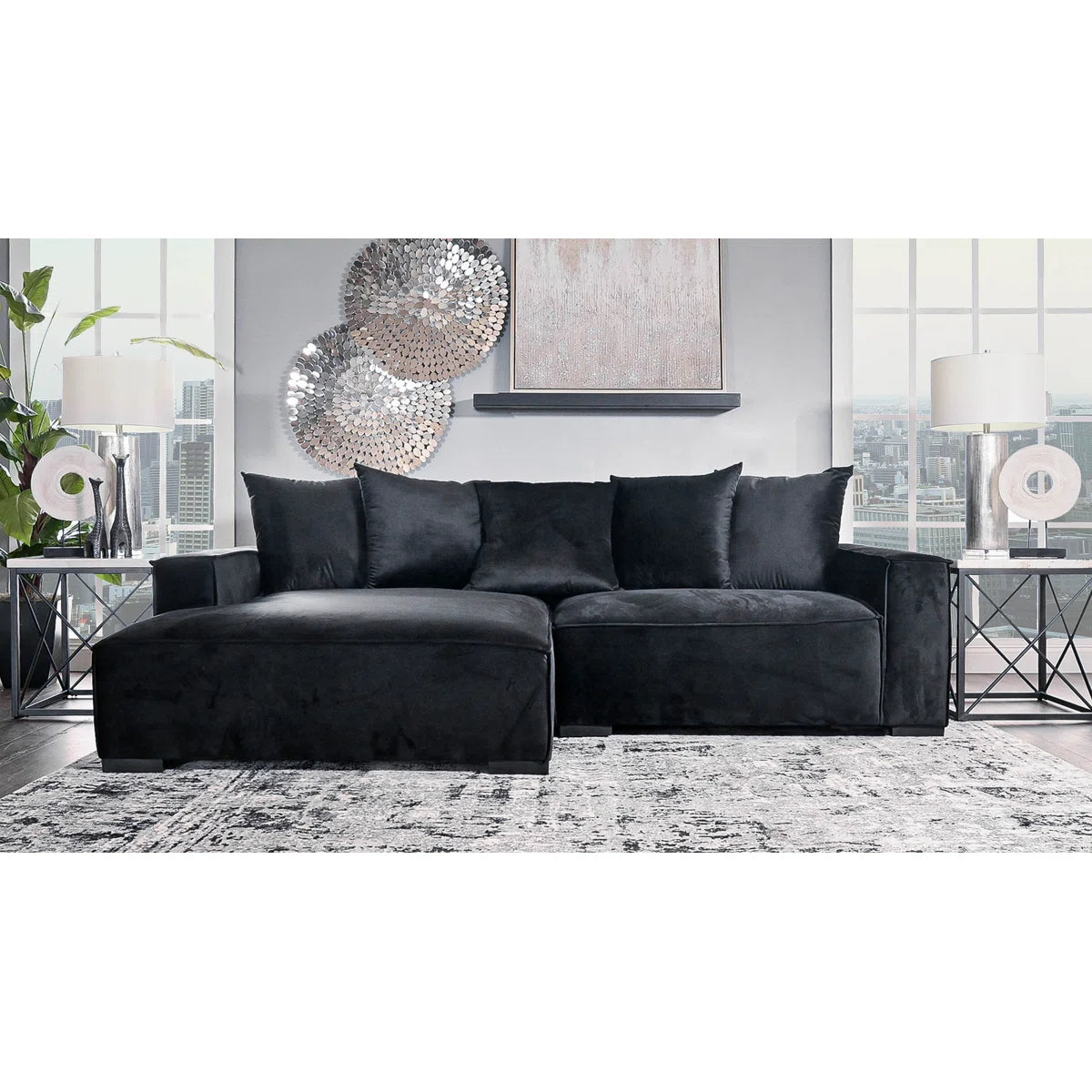 Upholstered L-Shaped Sectional Left Hand Facing