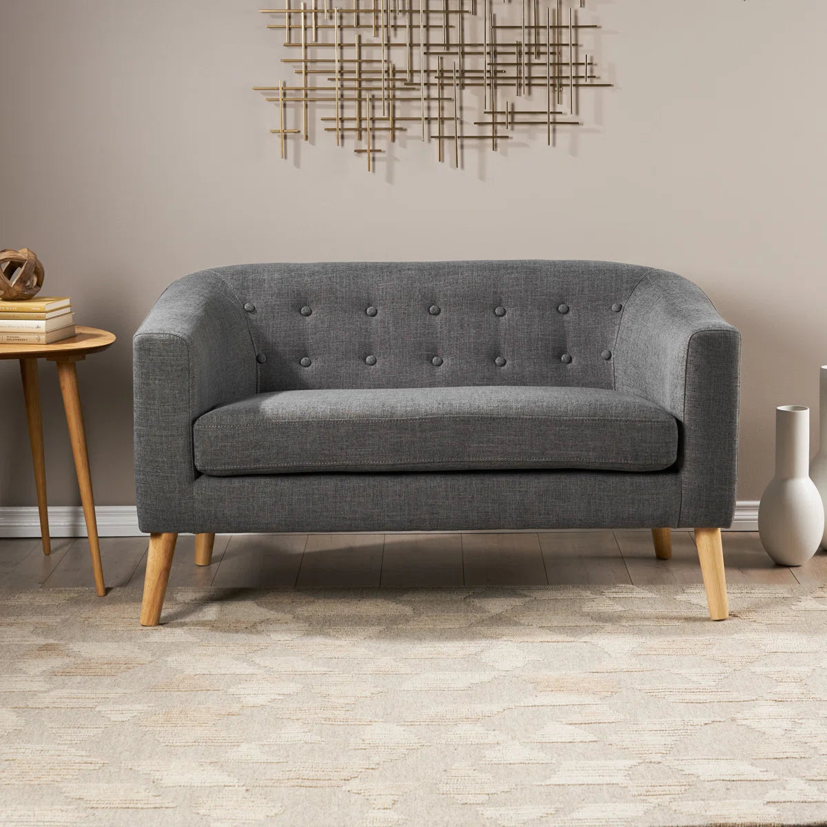 Upholstered Loveseat:- Perfect For Couple Use in Living Room