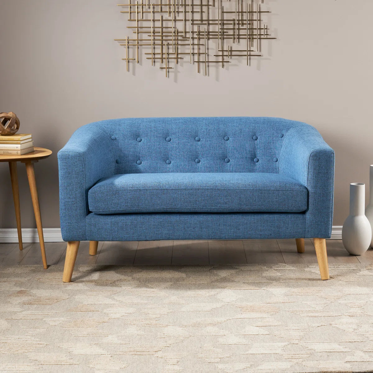Upholstered Loveseat:- Perfect For Couple Use in Living Room