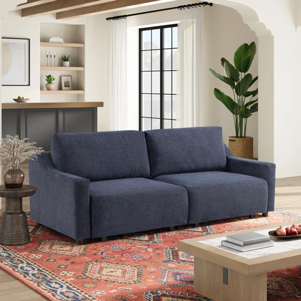 90.2" Upholstered Queen Size Convertible Sleeper Sofa